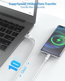 img 3 attached to ⚡ Кабель USB C CONMDEX 10Gbps - Быстрая зарядка, передача данных для Samsung Galaxy S9 S10 Plus, Moto G, LG V20 - 2 штуки, белый, 3.3 фута.