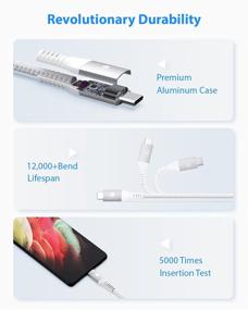 img 2 attached to ⚡ Кабель USB C CONMDEX 10Gbps - Быстрая зарядка, передача данных для Samsung Galaxy S9 S10 Plus, Moto G, LG V20 - 2 штуки, белый, 3.3 фута.