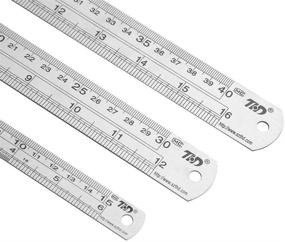 img 2 attached to 📏 Premium Stainless Steel Metal Straight Rulers: Durable and Accurate Measuring Tools