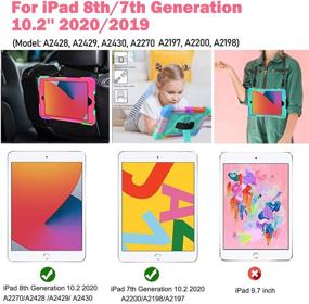 img 3 attached to 📱 2021/2020/2019 iPad 9th/8th/7th Generation Case 10.2 Inch with Pencil Holder - Blosomeet Rugged Kids iPad 8th 7th Gen 10.2 Case for Drop Protection - 3-Layer Cover with Stand, Hand, and Shoulder Strap - Honeysuckle