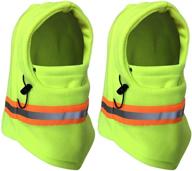 🧤 stay warm and visible: hi visibility reflective winter thermal fleece balaclava mask for men - ideal for skiing, motorcycle riding, and more! logo