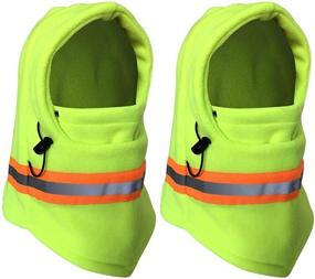 img 3 attached to 🧤 Stay Warm and Visible: Hi Visibility Reflective Winter Thermal Fleece Balaclava Mask for Men - Ideal for Skiing, Motorcycle Riding, and More!