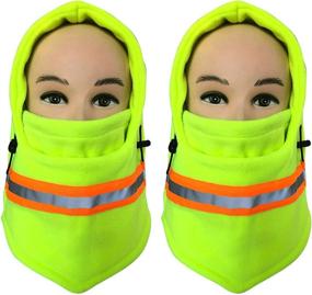 img 2 attached to 🧤 Stay Warm and Visible: Hi Visibility Reflective Winter Thermal Fleece Balaclava Mask for Men - Ideal for Skiing, Motorcycle Riding, and More!