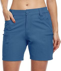 img 3 attached to 🏞️ Women's Stretch Hiking Cargo Shorts - Water Resistant, Active Shorts with Pockets for Outdoor Summer Activities (5")
