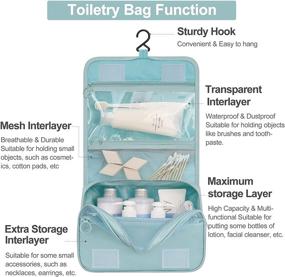 img 3 attached to 🧳 Versatile BAGOK Hanging Toiletry Bag: Convenient Travel Companion for Men & Women - Waterproof, Spacious & Portable (Blue)