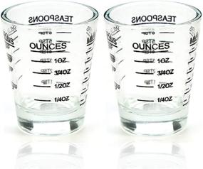 img 4 attached to 🍷 Versatile Shot Glasses Measuring Cup Set - Heavy Glass Design, 26-Incremental Measurement for Wine, Coffee, and Liquor - 1oz, 6 Tsp, 2 Tbs, 30ml (2 Pack-Black 30ml)