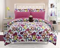 🐵 fabian monkey tween teen dream bed in a bag - full size comforter, sheet set and plush monkey pillow included - hot pink, turquoise blue, purple, black and white - perfect for girls! logo