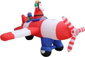 img 1 attached to 🎅 BZB Goods Animated - 8ft Christmas Inflatable Santa Claus Flying Airplane Yard Decoration for Enhancing Your Holiday Décor