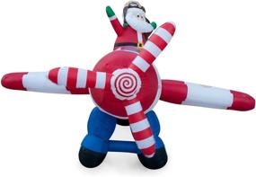 img 3 attached to 🎅 BZB Goods Animated - 8ft Christmas Inflatable Santa Claus Flying Airplane Yard Decoration for Enhancing Your Holiday Décor