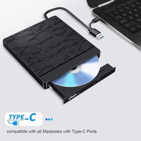 img 3 attached to 📀 Portable USB3.0/Type-C External CD DVD Drive Burner - Wavy Appearance DVD RW Optical Drive