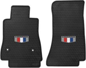 img 3 attached to 🚗 Lloyd Mats Chevy Camaro 2016-2021 Всепогодные коврики для пола - Сигнатурный резиновый (Черные, 2 шт. - Camaro Shield)