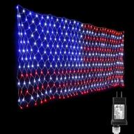 lyhope american flag lights: 390 led usa flag net lights 6.56ft x 3.28ft - low voltage, patriotic christmas decorative lights for independence day, yard, garden, indoor & outdoor décor (red, white, blue) логотип