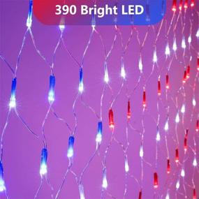 img 2 attached to Lyhope American Flag Lights: 390 LED USA Flag Net Lights 6.56ft x 3.28ft - Low Voltage, Patriotic Christmas Decorative Lights for Independence Day, Yard, Garden, Indoor & Outdoor Décor (Red, White, Blue)