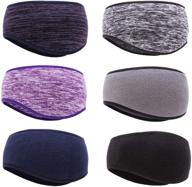 thermal fleece ear warmer headbands - 6 pairs for men & women: running, yoga, skiing, cycling, and work out in cold conditions logo