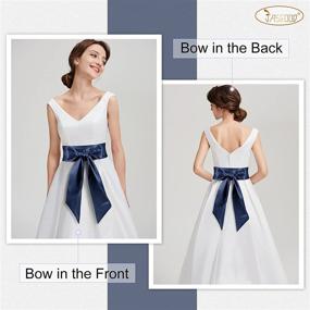 img 2 attached to 👗 Double Delight: Women's 2 Pack Dress Sash Bridal Belts, Perfect for Wedding Parties & Special Occasions, 3.7'' Wide