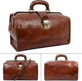 img 3 attached to Leather Doctor Medical Satchel Unisex Women's Handbags & Wallets for Satchels