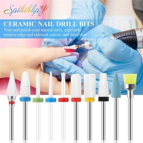 img 2 attached to 💅 SPTHTHHPY 10Pcs Ceramic Nail Drill Bits Set Professional Gel Acrylic Cuticle Diamond Carbide Nail Drill Bit Tools for Manicure Pedicure - Perfect for Home Salon Use, Ideal Gift for Women and Girls