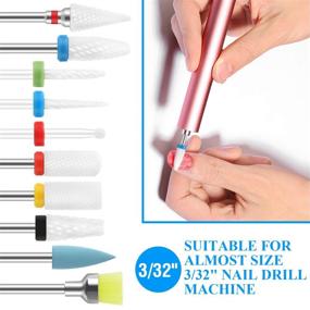 img 1 attached to 💅 SPTHTHHPY 10Pcs Ceramic Nail Drill Bits Set Professional Gel Acrylic Cuticle Diamond Carbide Nail Drill Bit Tools for Manicure Pedicure - Perfect for Home Salon Use, Ideal Gift for Women and Girls