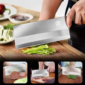 img 3 attached to 🔪 ZENG JIA DAO Traditional Chinese Cleaver - Perfect Chopping Knife for Chefs- Hotel and Restaurant Essential