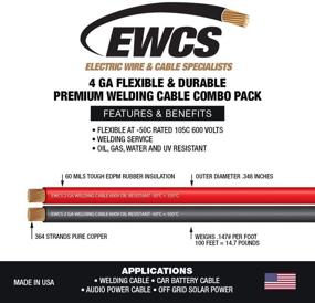 img 2 attached to High-performance EWCS 4 Gauge Premium 🔌 Extra Flexible Welding Cable - 600V, 25ft Black+Red