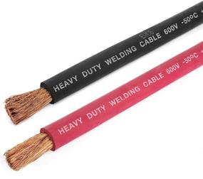 img 3 attached to High-performance EWCS 4 Gauge Premium 🔌 Extra Flexible Welding Cable - 600V, 25ft Black+Red