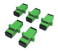 cerrxian sc женский к sc женский apc одномодовый оптоволоконный сцепитель simplex | green 5-pack | совместим с монтажной панелью | сетевой интернет-адаптер для эффективной связи. логотип