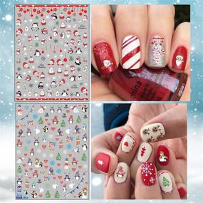 img 2 attached to TailaiMei Christmas Nail Decals Stickers - 1366 Pcs, 12 Sheets - Self-Adhesive Nail Art Decorations featuring Santa Claus, Snowflake, and Snowman Designs