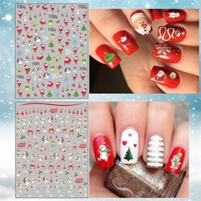 img 3 attached to TailaiMei Christmas Nail Decals Stickers - 1366 Pcs, 12 Sheets - Self-Adhesive Nail Art Decorations featuring Santa Claus, Snowflake, and Snowman Designs