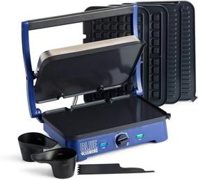 img 4 attached to Blue Diamond Cookware Sizzle Griddle Deluxe 3-in-1 Ceramic Nonstick Electric Griddle, Grill, and Waffle Maker