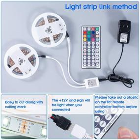 img 2 attached to 🌈 DUODUOMENG 12V LED Strip Lights 32.8ft – RGB Color Changing with 300 LEDs and 44 Key IR Remote – Ideal for Bedroom, Bar, TV