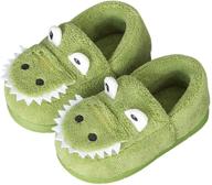 🦖 maybolury kids warm dinosaur house slippers - boys/girls home slippers with fur lining for winter indoor shoes logo