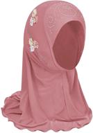 🧕 islamic girls' accessories: muslim khimar headscarf with flower embellishment logo