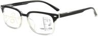 👓 blue light blocking progressive multifocus reading glasses for women and men, grey 2.0x logo