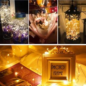 img 3 attached to 🎄 2-Pack 100 LED String Lights, Mini Battery Starry Fairy Lights, Copper Wire Lights for Bedroom Christmas Parties Wedding Decoration (Warm White) - Batteries Not Included