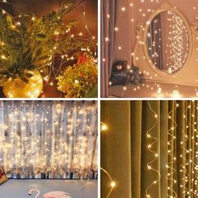 img 2 attached to 🎄 2-Pack 100 LED String Lights, Mini Battery Starry Fairy Lights, Copper Wire Lights for Bedroom Christmas Parties Wedding Decoration (Warm White) - Batteries Not Included