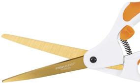 img 2 attached to 🔪 Fiskars No. 8 Titanium Easy Action Scissors, 8 Inch, Orange/White