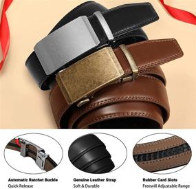 img 2 attached to 👨 ITIEZY Men's Leather Ratchet Belts – Automatic Adjustable Accessories for Men