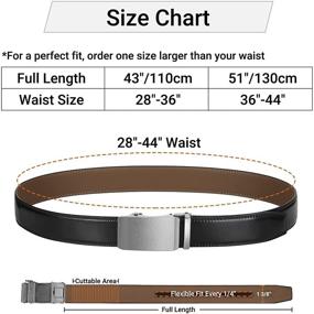 img 3 attached to 👨 ITIEZY Men's Leather Ratchet Belts – Automatic Adjustable Accessories for Men