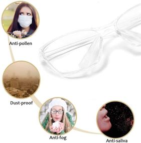 img 1 attached to 👓 Dollger Safety Reading Glasses: Women's and Men's Goggles for Eye Protection - White 2.0 Magnification Readers