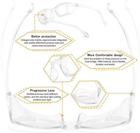 img 2 attached to 👓 Dollger Safety Reading Glasses: Women's and Men's Goggles for Eye Protection - White 2.0 Magnification Readers