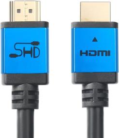 img 4 attached to 🔌 SHD HDMI Cable 50 Feet - High Speed, 4K 3D, Audio Return, Gold Plated, CL3 Rated, Black Cable with Blue Metal Shell