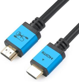 img 3 attached to 🔌 SHD HDMI Cable 50 Feet - High Speed, 4K 3D, Audio Return, Gold Plated, CL3 Rated, Black Cable with Blue Metal Shell