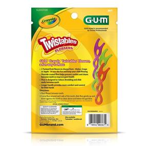 img 2 attached to 🍬 GUM-857R Crayola Twistables Flossers: Покрыты фтором, Сочные фруктовые вкусы, для детей от 3 лет и старше. 4 набора по 75 штук!