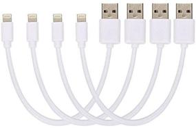 img 4 attached to InkoTimes 8 Inch Short Lightning Cable [4 Pack] for Apple Devices - White Color