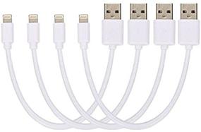img 1 attached to InkoTimes 8 Inch Short Lightning Cable [4 Pack] for Apple Devices - White Color
