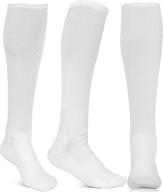 🧦 high-performance athletic compression crew socks for men and boys - bold black/red/white/yellow/green shades logo