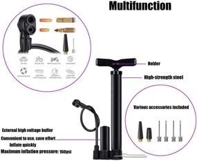 img 2 attached to 🚲 VIMILOLO Bike Pump Portable - High Pressure Bicycle Floor Pump with Presta and Schrader Valve Compatibility - 160 Psi Max