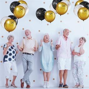 img 2 attached to 🎉 50th Birthday Party Balloons - 45 Piece 12 Inch Fifty Anniversary Decoration Set in White, Gold, and Black - 50 Theme Party Supplies for Indoor and Outdoor Decor