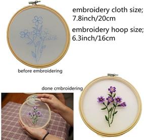 img 2 attached to 🧵 DJZNDINGJIEJIE Adults Embroidery Kit for Beginners - 4 Pack Cross Stitch Kits with Floral Plant Patterns