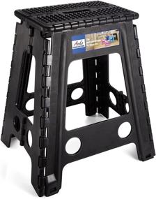 img 4 attached to 🪜 ACSTEP 18-Inch Folding Step Stool - Upgraded Collapsible Sturdy Stool, 300lbs Load Capacity - Ideal for Adults, Kids, Picnics, Camping, Fishing, Hiking - Black, 1 Pack